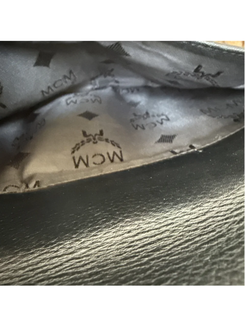MCM Munchen Germany Shoulder Bag Black Pebble Leather